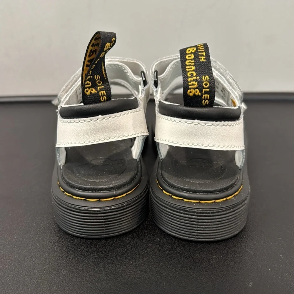 Dr. Martens Vossie Kids White T Lamper Leather Sandals Size 1 New